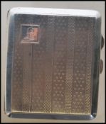 A silver hallmarked cigarette case having engine turned decoration to the exterior. Hallmarked