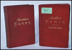 Karl Baedeker - Two late 19th Century travel books to include ' Paris and Environs with Routes