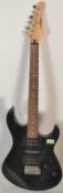 A Yamaha ERG 121 six string electric guitar, finished in black measuring  99cm long
