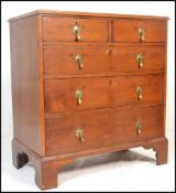 A good 18th / early 19th century oak bachelors chest of drawers . Raised on tall bracket legs the