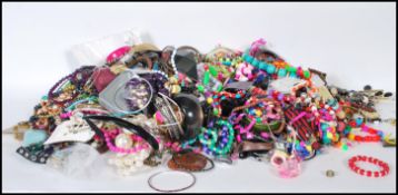 A very large collection of mixed vintage costume jewellery to include necklaces, bracelets,