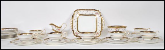 A late 19th / early 20th Century George Jones for Crescent china tea service having cobalt blue