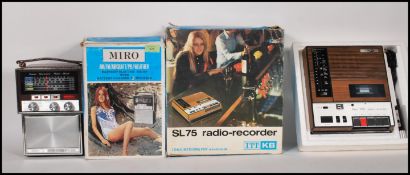 A vintage retro 20th Century ITT SL75 long, medium and VHF wave radio recorder together with a