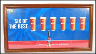 BREWERIANA An original large framed & perspex glazed Public House interior advert sign for Courage