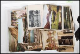 Accumulation of old time UK view postcards. c3,500+ of nationwide, mostly topographical. Unsorted in