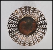 An early 20th Century Edwardian silver hallmarked fret Sheffield assay mark dating to 1906, makers