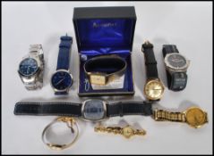 A collection of vintage wrist watches to include a boxed Accurist watch, B. Jobin 17 jewel Incabloc,