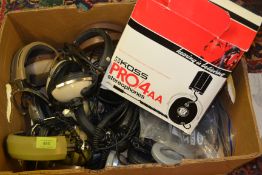 A collection of vintage 20th Century headphones to include a p[air of Koss Pro 4AA x 3, Koss K / 6A,
