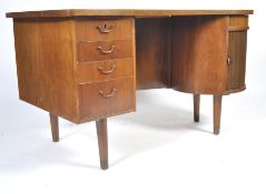 RARE AND UNUSUAL ART DECO TEAK WOOD TWIN PEDESTAL