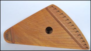 A 20th Century homemade Zither made from Hard Maple having a total of 15 strings with small