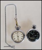 Two vintage pocket watches to include an Ingersoll triumph having a white face with roman numeral