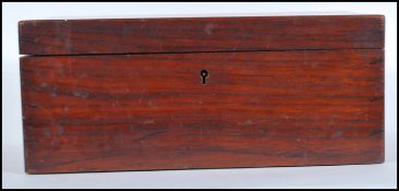 A early 20th Century Edwardian mahogany jewelry / sewing work box of rectangular form. The hinged