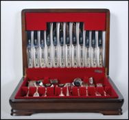 A 20thn Century mahogany cased A1 silver plated canteen of cutlery in the Kings pattern for six