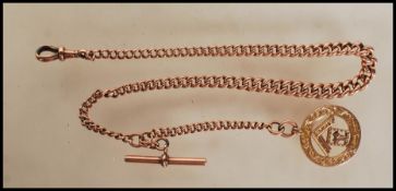A 19th Century Victorian hallmarked 9ct gold pocket watch Albert chain having graduating links with