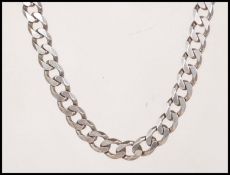 A hallmarked 925 silver heavy curb chain necklace having a lobster claw clasp. Measures 22 inches.