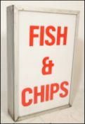 A 20th Century shop point of sale external double sided light box advertising sign, notation to both
