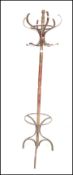 A 20th century Thonet style bentwood hat stand. The splayed legs with central column having s-scroll