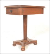 A 19h Century Victorian mahogany pedestal table, the square top over two drawers (one to each end)