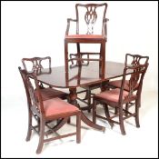 A large Regency revival  mahogany pedestal dining