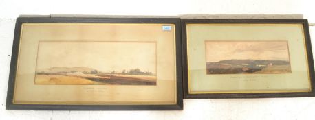 After Peter De Wint - A pair of watercolour on paper paintings entitled 'Road on a Yorkshire Moor'