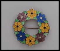 A 1945 AHD & S (A H Darby and Son) silver and enamel brooch, having assay marks and makers marks