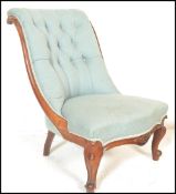 A 19th Century Victorian button backed mahogany nu