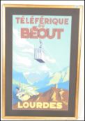 An original 1930's Art Deco travel poster for Telepherique du Beout- Lourdes. 1935  by DUVAL