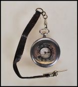 A silver hallmarked half hunter pocket watch having enamelled dial with notation for Emanuel of