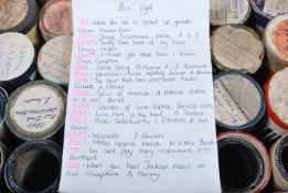 A good collection of approximately 50 + Edison  Phonograph wax cylinder rolls in cases featuring