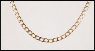 A 9ct gold flat belcher link necklace chain complete with the lobster clasp. Measures 17