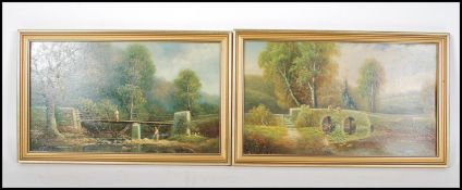 George Harris ( British 1855-1936 ) A pair of oil on canvas paintings being signed by the artist