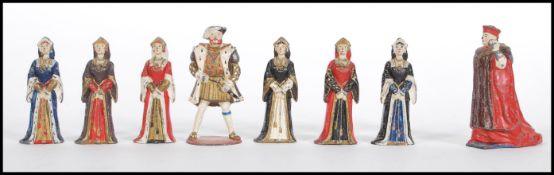 A collection of early 20th century Britain's Henry VIII lead figurines. To include King Henry and