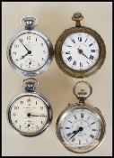 A group of four pocket watches, two chrome cased being made by Ingersoll Ltd London Triumph having