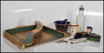 A good collection of vintage curios dating from the 19th Century, the items to include a silver