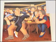 A limited edition Beryl Cook signed print entitled ' The Tarzanogram ' The print bearing a blind