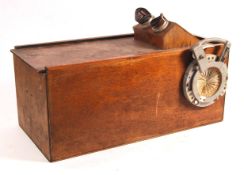 A mid 20th Century photographic darkroom / viewer, of scratch built wooden construction with iris