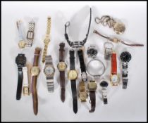 A collection of vintage and retro 20th Century and later wrist watches of various designs to include