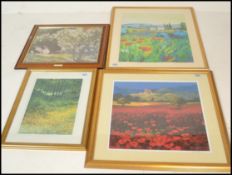 A collection of prints dating from the 20th century to include Tuscan scene by John Horsewell,
