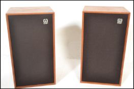 A pair of 1970's / 20th century teak wood cased Wharfedale Linton speakers XP2 35w. Teak cased