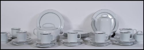 Eschenbach Bavaria, German China Coffee Set comprising of six coffee cups, saucers and side