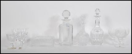 A collection of  20th century mixed cut glassware to include four Stuart Crystal glasses,