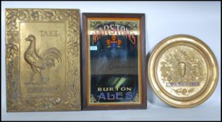 A group of three vintage retro 20th Century breweriana beer advertising point of sale signs to