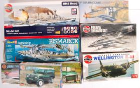 A COLLECTION OF EIGHT BOXED PLASTIC MODEL KITS.
