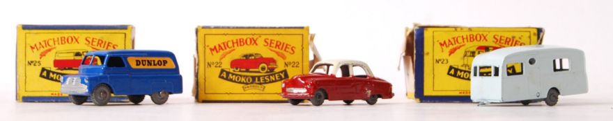 THREE BOXED MATCHBOX LESNEY DIECAST MODELS