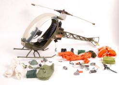 VINTAGE PALITOY ACTION MAN HELICOPTER PLAYSET & AC