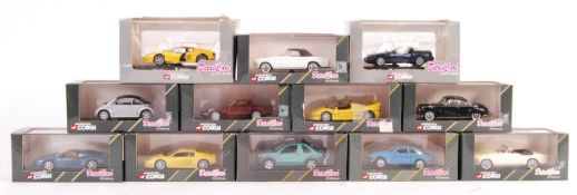 COLLECTION OF 12 CORGI DETAIL CARS COLLECTION 1/43