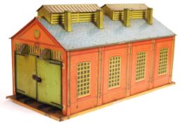 RARE VINTAGE HORNBY 0 GAUGE RAILWAY TRAINSET SHED 2E