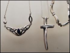 A selection of stamped 925 silver necklaces to inc
