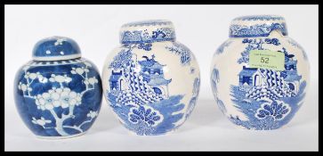 A pair of 20th Century Mason's tea caddy jars havi