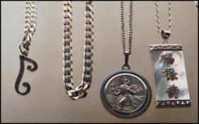 A collection of stamped 925 silver necklaces to in